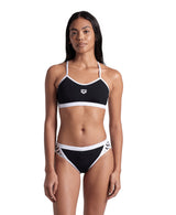 Arena Bikini Icons Cross Back Solid Zwart/Wit