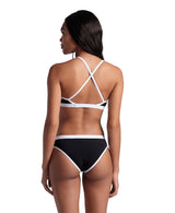 Arena Bikini Icons Cross Back Solid Zwart/Wit