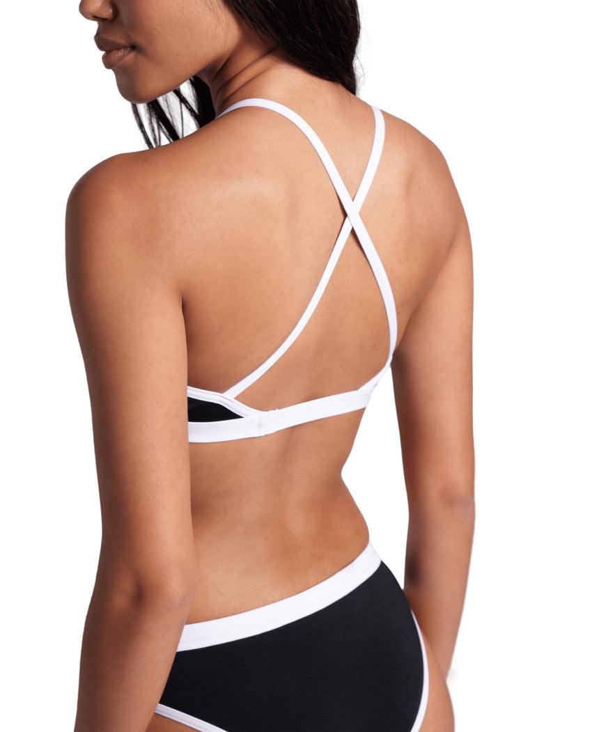 Arena Bikini Icons Cross Back Solid Zwart/Wit