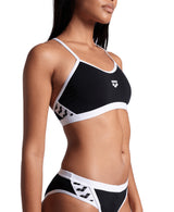 Arena Bikini Icons Cross Back Solid Zwart/Wit