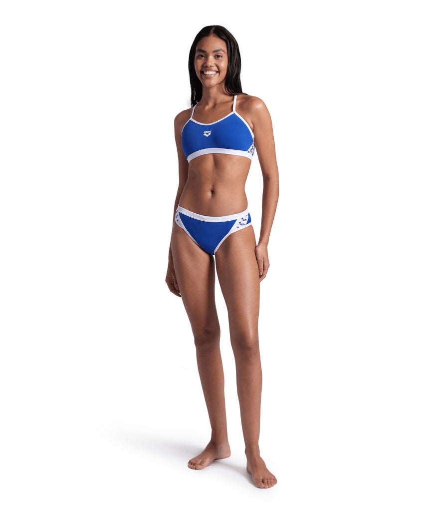 Arena Bikini Icons Cross Back Solid Royal/White
