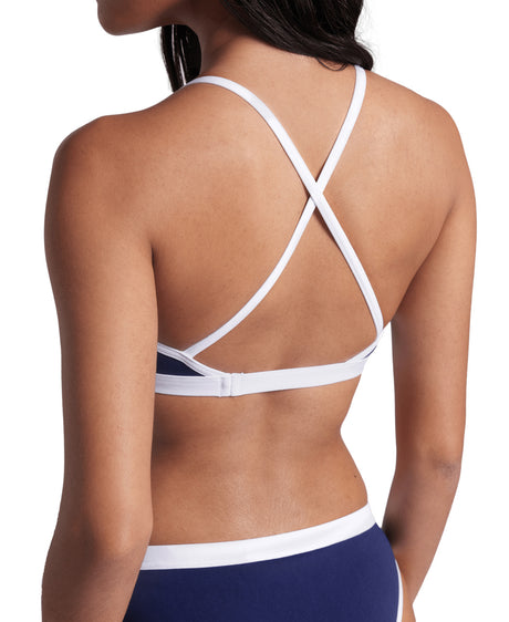 Arena Bikini Icons Cross Back Solid Navy/Weiß