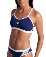 Arena Bikini Icons Cross Back Solid Navy/Wit