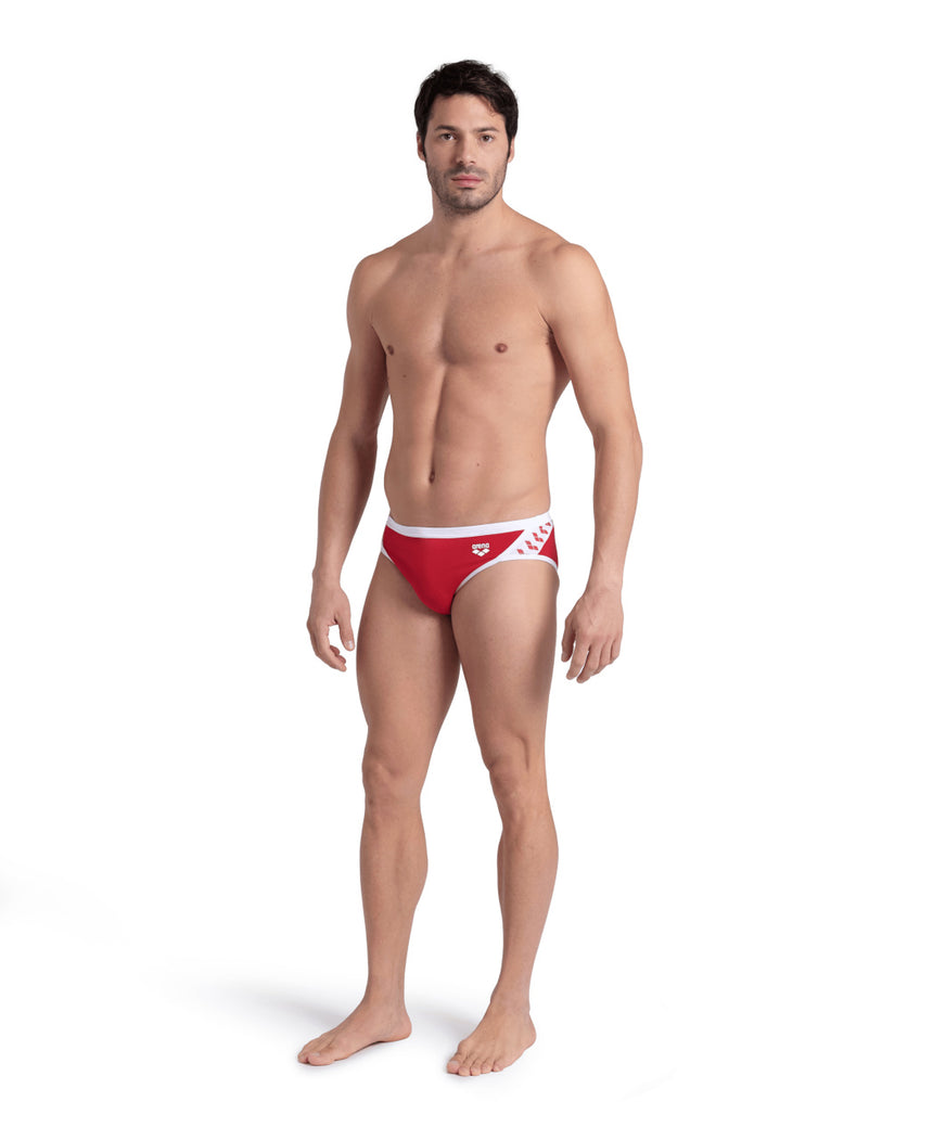 Arena Zwembroek Icons Slip Solid Rood/Wit
