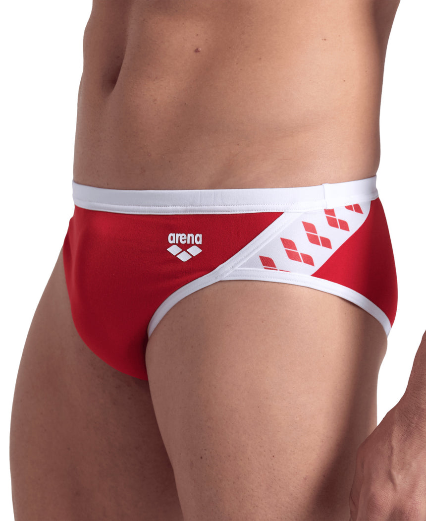 Arena Zwembroek Icons Slip Solid Rood/Wit