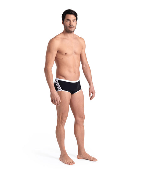 Arena Badeboxer Icons Low Waist Short Solid Schwarz/Weiß