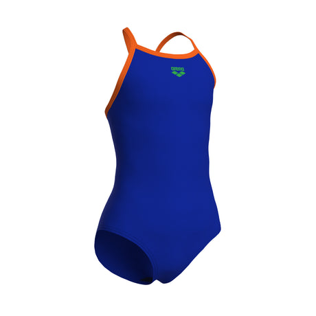 Arena Meisjes Badpak Light Drop Solid Neonblauw Team Oranje