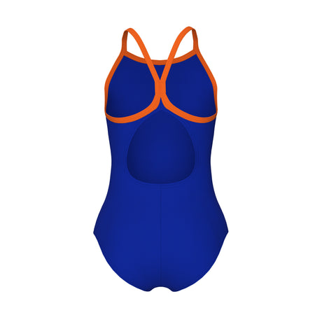Arena Meisjes Badpak Light Drop Solid Neonblauw Team Oranje