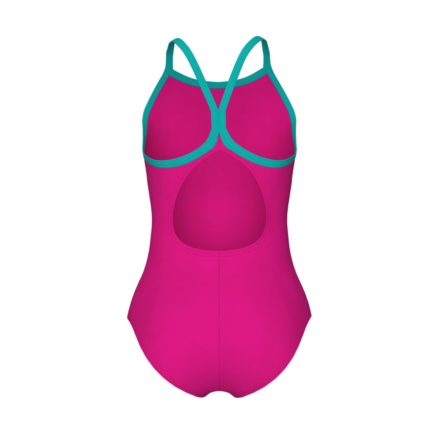 Arena Meisjes Badpak Light Drop Back Solid Roze / Blauw