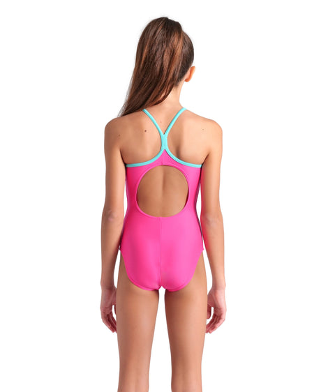 Arena Meisjes Badpak Light Drop Back Solid Roze / Blauw