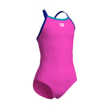 Arena Meisjes Badpak Light Drop Solid Shocking Pink Neonblauw Eyeblush