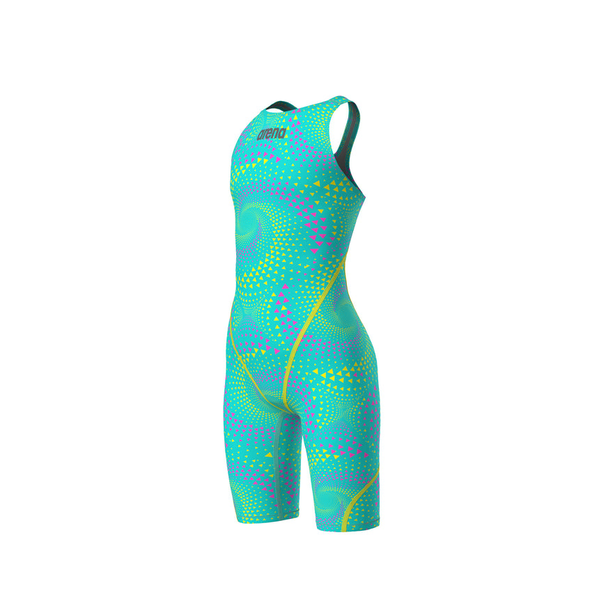 Arena Meisjes Wedstrijdbadpak Powerskin ST Next Open Rug Limited Edition Fireflow/Blauwgroen