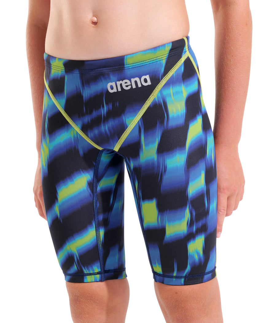Arena Boys Powerskin ST Next Jammer Aqua Gleam angled front model view
