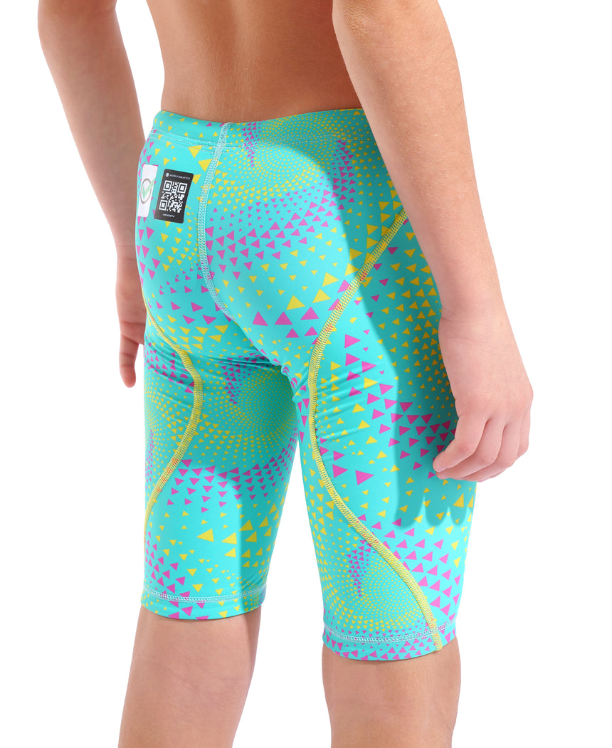 Arena Jongens Wedstrijdjammer Powerskin ST Next Limited Edition Fireflow/Blauwgroen