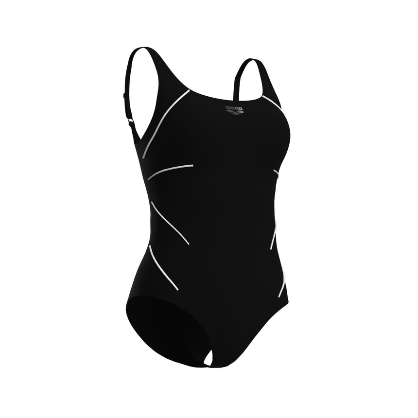 Arena Dames Badpak Jewel One Piece Low C Cup R Zwart Wit