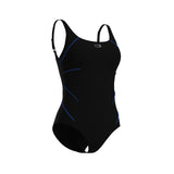 Arena Dames Badpak Jewel One Piece Low C Cup R Zwart Helderblauw