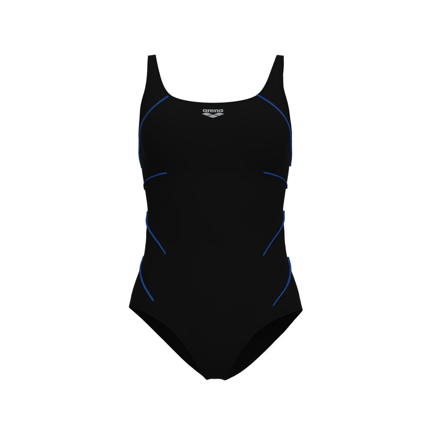 Arena Dames Badpak Jewel One Piece Low C Cup R Zwart Helderblauw