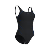 Arena Damen Badeanzug Jewel Low C Cup R Nacht/Grau/Leuchtblau