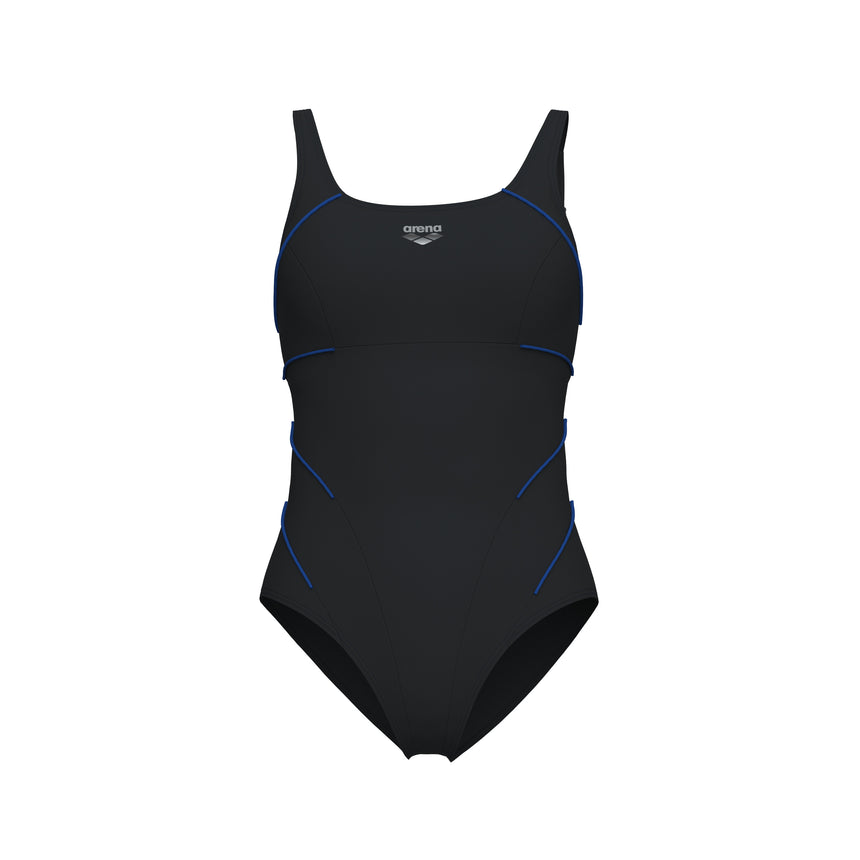Arena Damen Badeanzug Jewel Low C Cup R Nacht/Grau/Leuchtblau