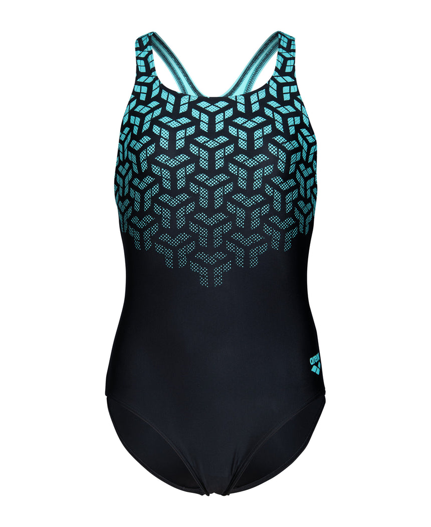 Arena Meisjes Badpak Kikko V Swim Pro Back Zwart/Blauw