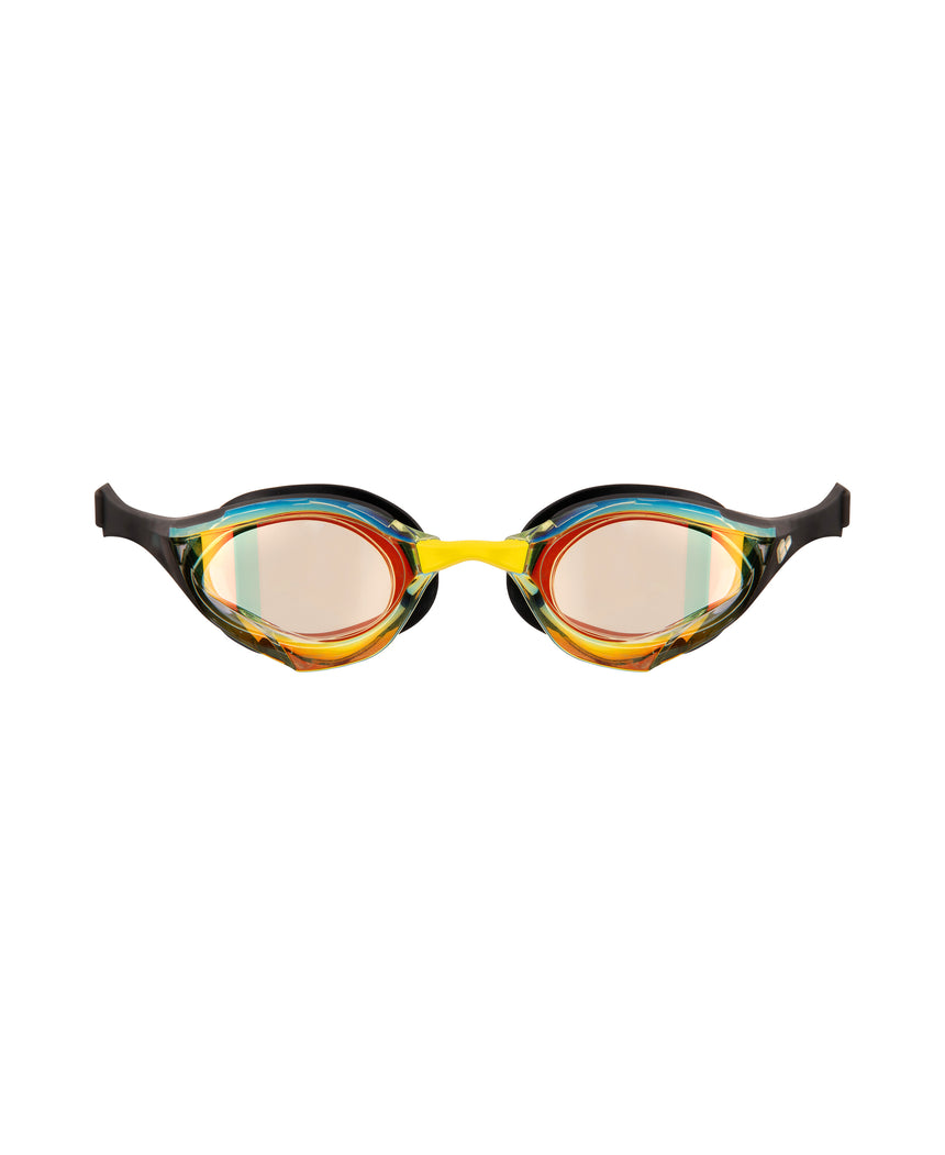 Arena Schwimmbrille Cobra Edge Swipe Mirror Gelb-Kupfer/Schwarz/Schwarz