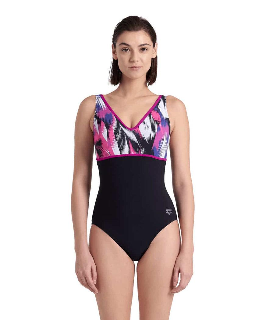 Arena W Bodylift Swimsuit Jennifer Wing Back C Black-Violet
