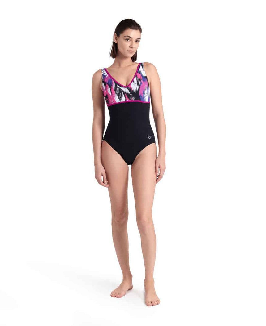 Arena W Bodylift Swimsuit Jennifer Wing Back C Black-Violet