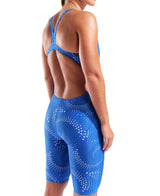 Arena Dames Badpak Printed Full Body Zwart Team Royal
