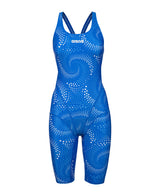 Arena Dames Badpak Printed Full Body Zwart Team Royal