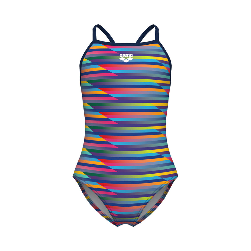 Arena Meisjes Badpak Racing Stripe Lightdrop Back Multi