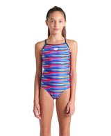 Arena Meisjes Badpak Racing Stripe Lightdrop Back Multi