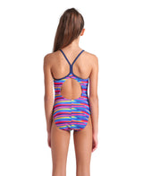 Arena Meisjes Badpak Racing Stripe Lightdrop Back Multi