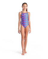 Arena Meisjes Badpak Racing Stripe Lightdrop Back Multi
