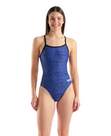 Arena Badpak Challenge Back Snake Skin Blauw
