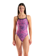 Arena Badpak Challenge Back Snakeskin Roze