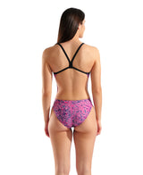 Arena Badpak Challenge Back Snakeskin Roze