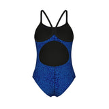 Arena Dames Badpak Snakeskin Lightdrop Back Zwart Team Royal