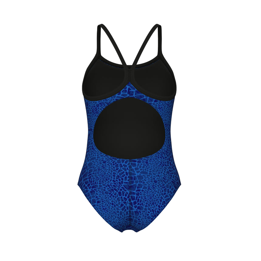Arena Dames Badpak Snakeskin Lightdrop Back Zwart Team Royal
