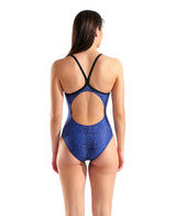 Arena Dames Badpak Snakeskin Lightdrop Back Zwart Team Royal