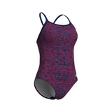 Arena Dames Badpak Snakeskin Lightdrop Back Navy Team Rood Wit
