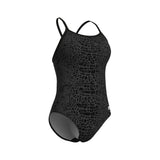 Arena Dames Badpak Snakeskin Lightdrop Back Zwart Team Zwart
