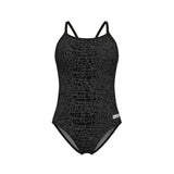 Arena Dames Badpak Snakeskin Lightdrop Back Zwart Team Zwart