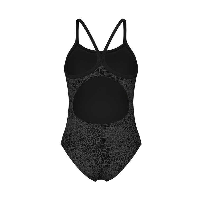 Arena Dames Badpak Snakeskin Lightdrop Back Zwart Team Zwart