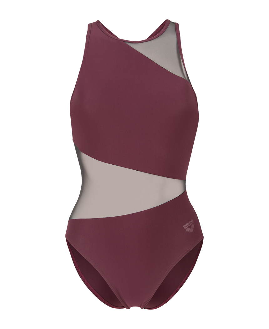 Arena Dames Badpak Mesh Angle Vent Back B Bordeaux