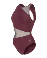 Arena Dames Badpak Mesh Angle Vent Back B Bordeaux