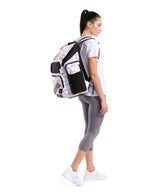 Arena One Go Backpack 45L AO Flamingo worn view