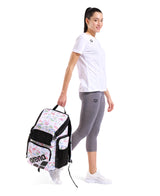 Arena One Go Backpack 45L AO Flamingo carried view