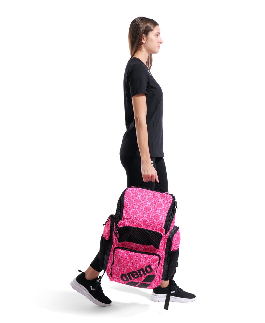 Arena Rugtas One Go Backpack 45L AO Floral Roze achteraanzicht