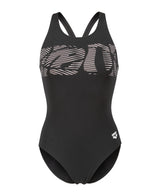Arena Dames Badpak Graphic V Back Zwart Wit