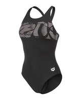 Arena Dames Badpak Graphic V Back Zwart Wit